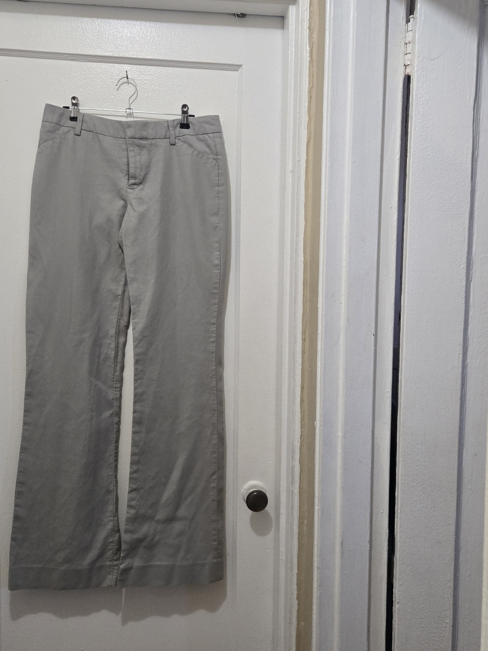 GAP Women's Wide-Leg Trousers in Light Gray